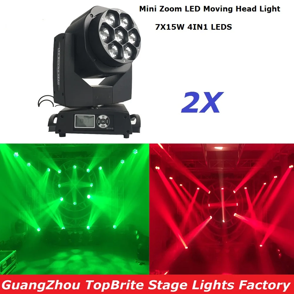 

2xLot Newest Led Bee Eye Moving Head Light 7x15W RGBW 4IN1 Led Moving Head Beam Lights 25 / 55 Channels Fast Shipping