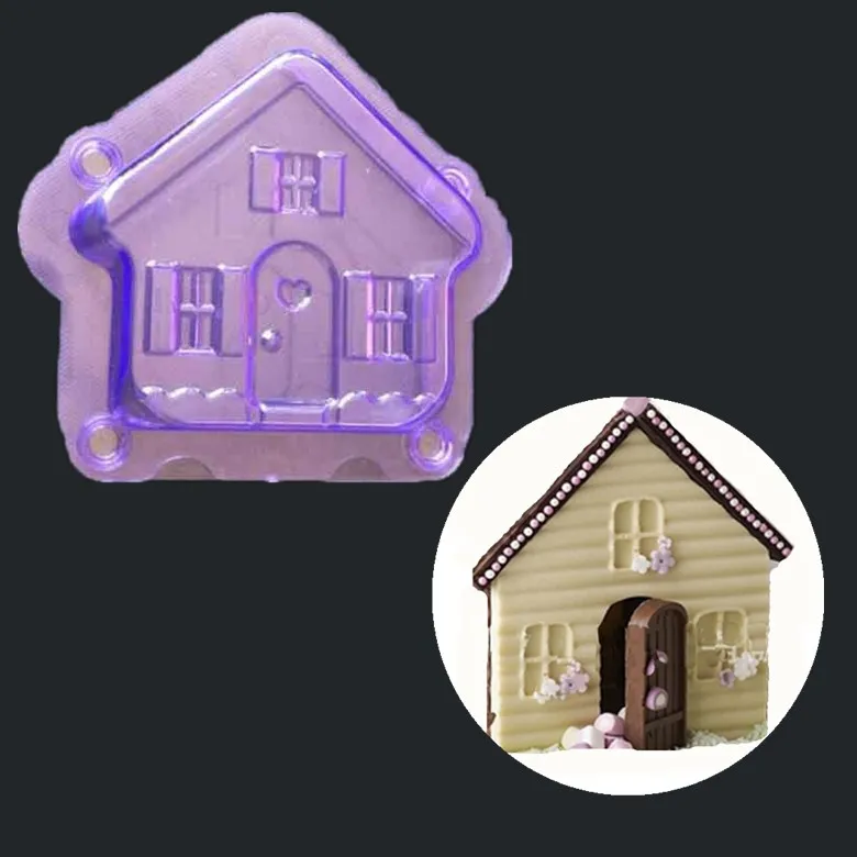 

DIY handmade creative 3D house biscuit mold. Chocolate Molds Fondant cake Baking Mold cake tools P115