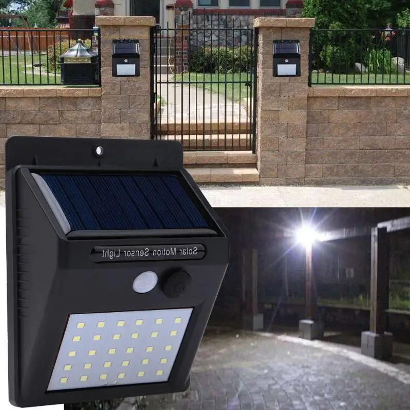 Солнечный светодиодный светильник с датчиком движения PIR, уличный садовый светильник, 270 градусов, светильник ing 34 светодиодный s, Лампа безопасности для аварийной гирлянды