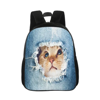 

Custom ladies men's backpack 3D printing children's school bag backpack travel bag casual animal pattern cartoon canvas boy girl