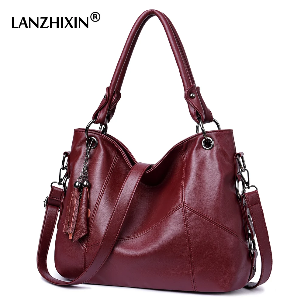 Best women leather handbags designer bag women bolsa luxury women messenger bag large retro tote shoulder bags top handle bags 819S