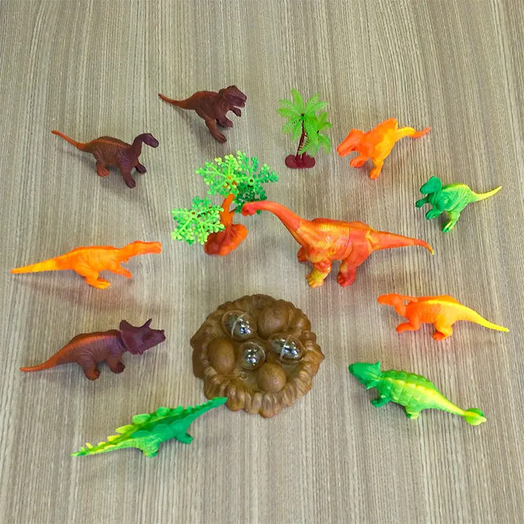 UTTORA реалистичный вид 7 "Динозавры Упаковка из 13 шт. большой пластик Ассорти фигурки динозавров с книга о динозаврах детский подарок игрушка