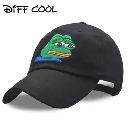 Sad Kermit Кепка лягушка Pepe Feels Bad Man вышивка солнцезащитный козырек Snapback хип-хоп бейсбольная кепка Sad Meme шляпа лягушки мужская шляпа