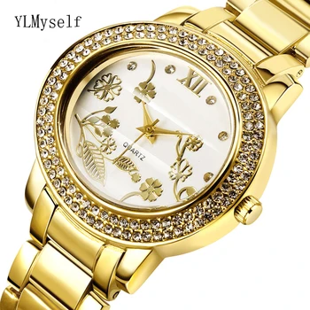 2020 big Women Rhinestone fashion Watches Lady Dress watch trendy ladies Crystal Quartz Clocks Luxury brand Bracelet Wristwatch yaqin fashion elegant women s rhinestone quartz watch lady casual luxury dress bracelet watches diamond crystal clock