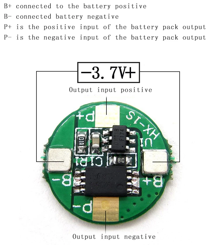 3,7 V 1S 18650 Защитная плата для литиевой батареи PCB 2.5A Li-Ion BMS PCM с защитой от перезаряда и разрядки