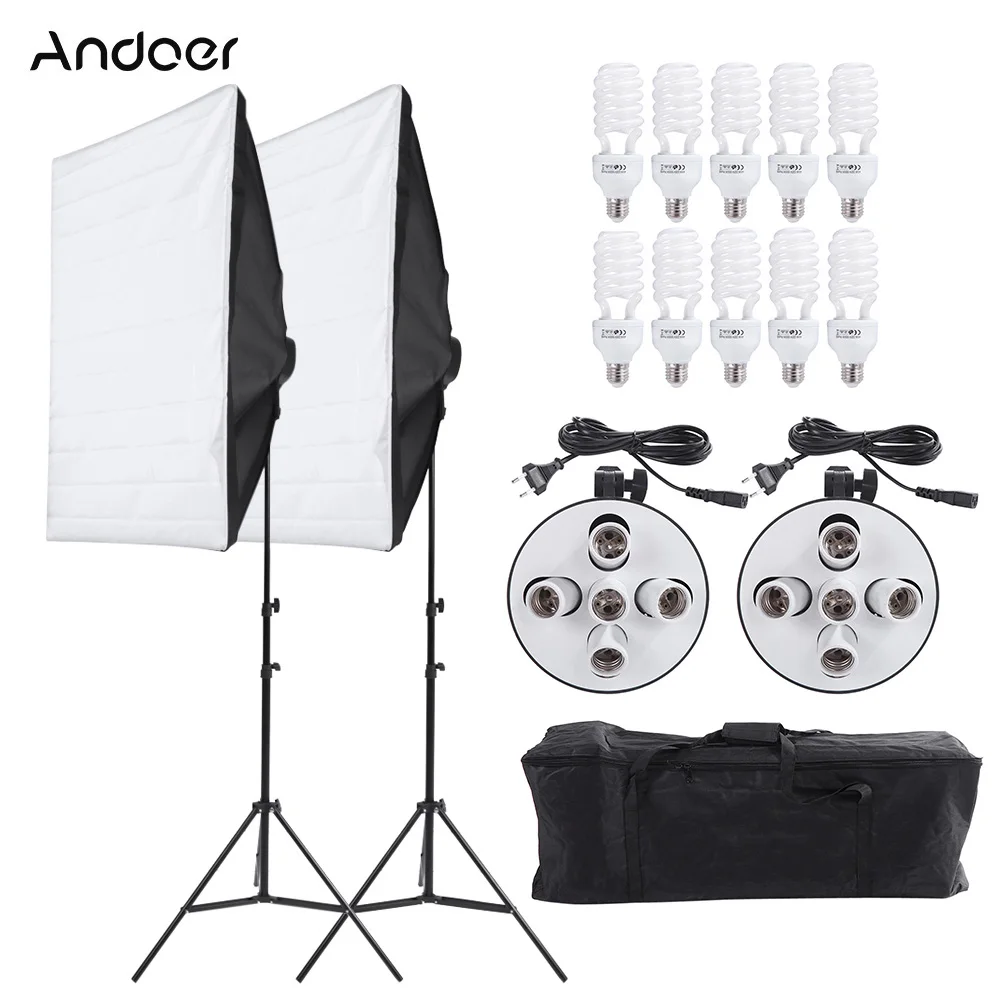 

Andoer Photography Studio Portrait Product Light Lighting Tent Kit Photo Video Equipment with Softbox Tripod Stand etc