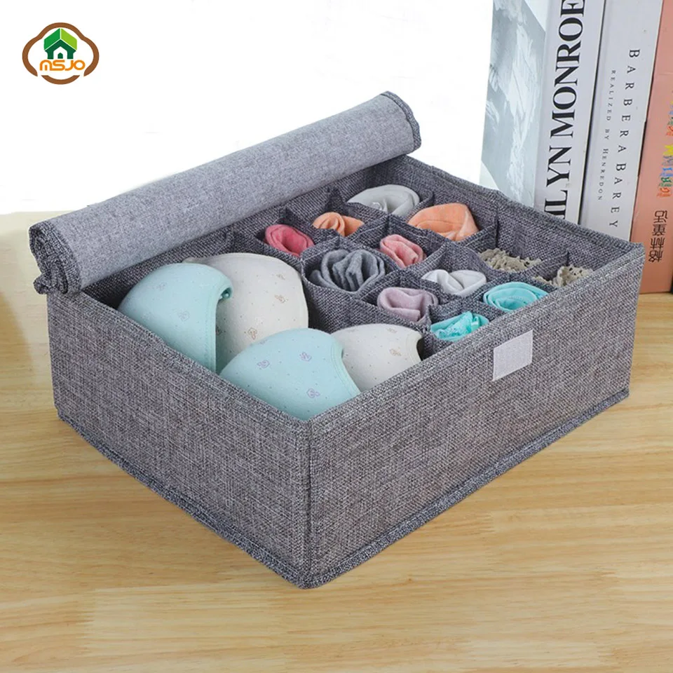 

Msjo Organizer Storage Box For Underwear Foldable Drawer Organizer 13 Grid Oxford Home Closet Storage Socks Ties Lingerie Box