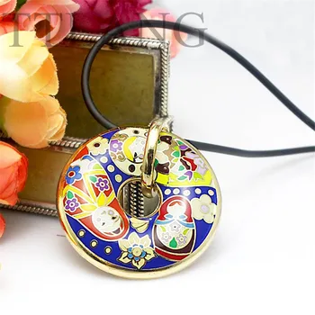 

Newest Round Russian Doll Design Enamel Jewelry Pendant Necklace