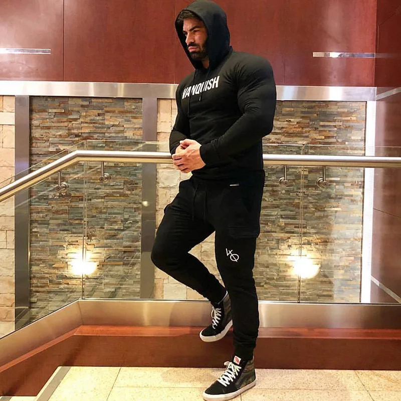 Hooded Sport Jacket Men Solid Running Jogging Jacket Training Fitness Clothing Gym Coat Hoody Sweatshirts Bodybuilding Pullovers