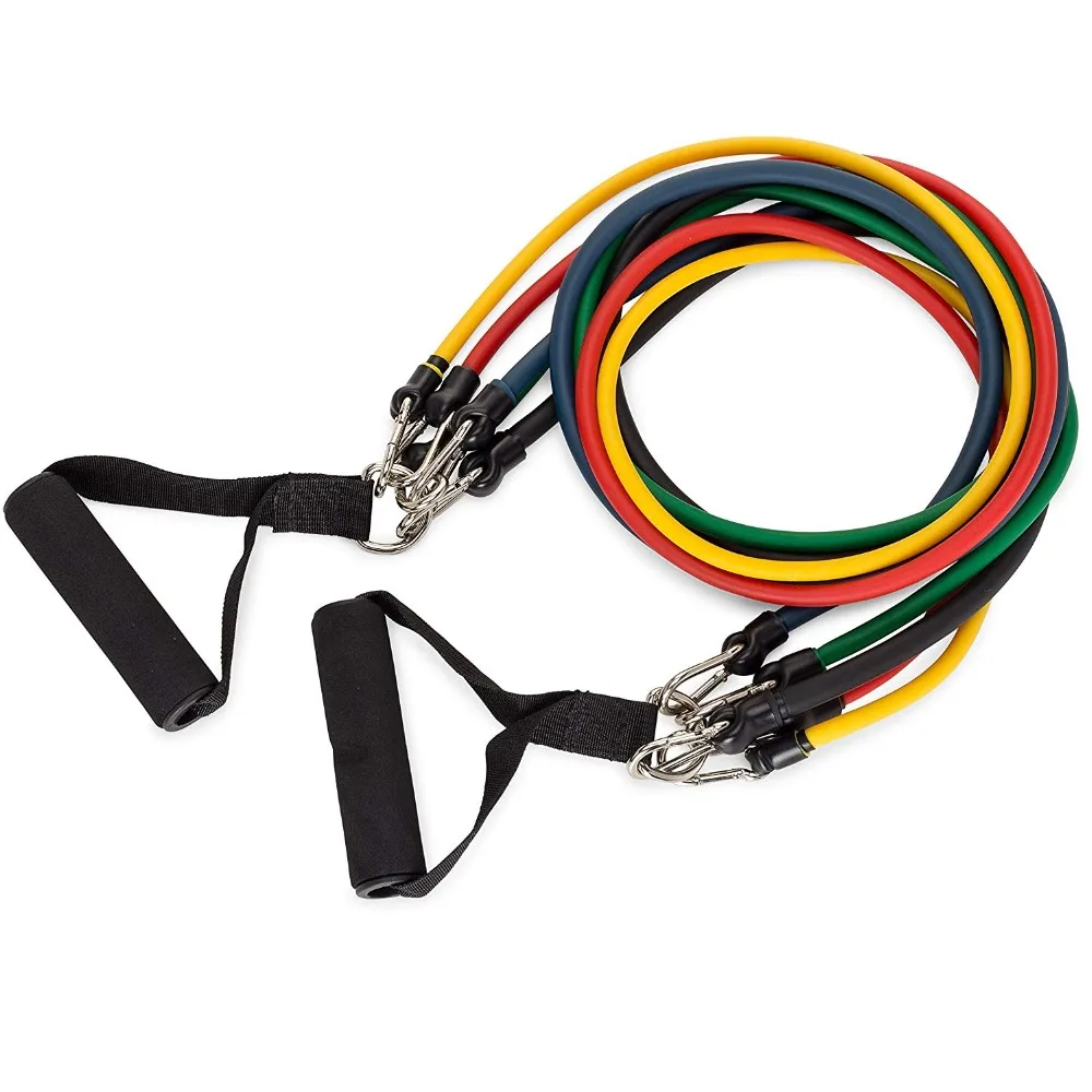 11 Pcs Resistance Band Set  Gym Strength Training Rubber Loops Band Workout Fintess Exercise Bands Door Anchor Ankle Strap