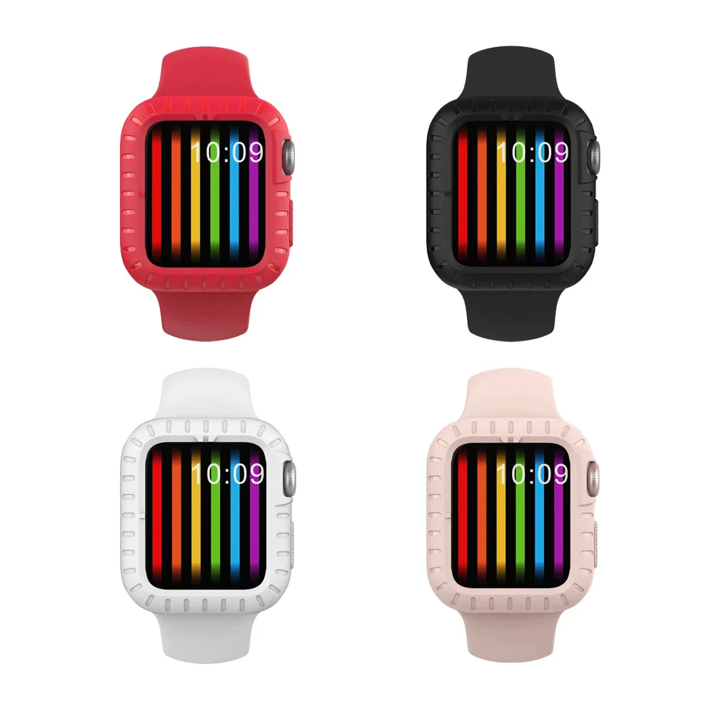 

Dash Pattern Design Watch Case for Apple Watch Series 4, Soft Silicone Case Shock-Proof Bumper Shatter-Resistant Cover 40mm 44mm