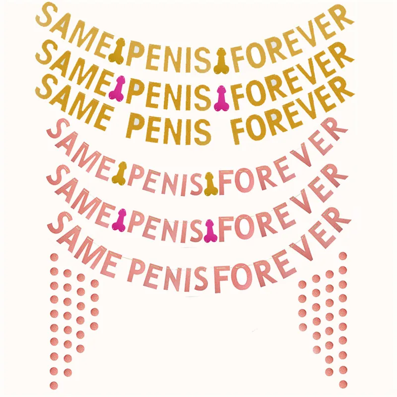 3M-Same-Penis-Forever-Banner-Bachelor-Party-Decoration-Pull-Flag-Golden-Flags-Party-Decoration-Flags-Accessory