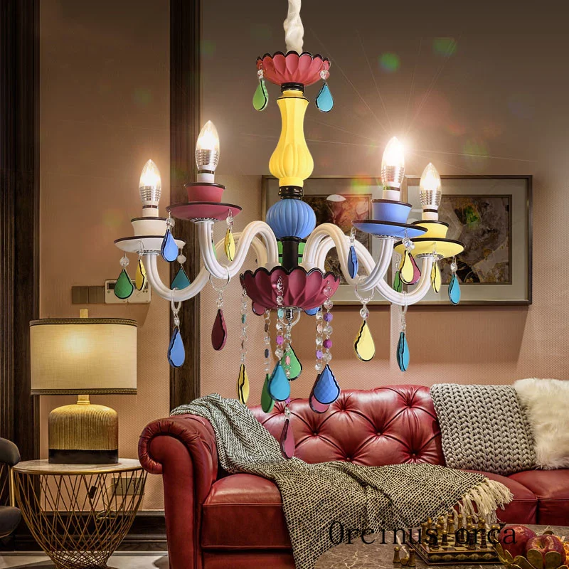 

American color crystal pendant lamp boy girl bedroom children's room lamp creative art LED crystal pendant lamp free shipping
