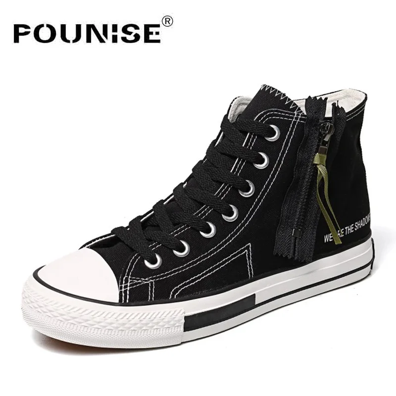 

Canvas Shoes Men 2019 Casual Shoes High Top Vulcanized Shoes Male Fashion Sneakers Espadrilles Shoes Solid Chaussure Homme