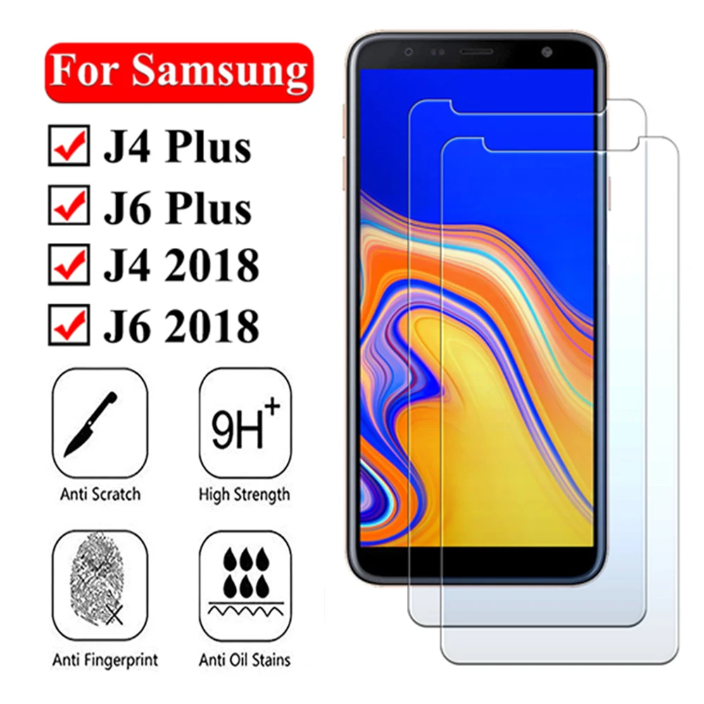 Закаленное стекло 9H для Samsung J4 J6 2018 J 4 6 Plus Защита экрана Galaxy 4j j защитная