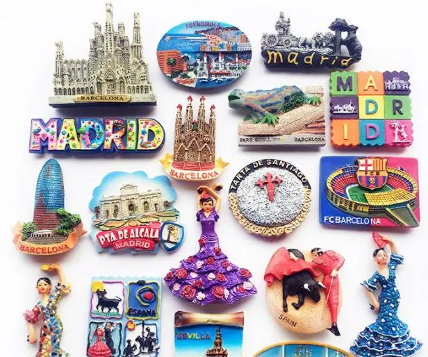 Barcelona, Spain, Madrid Fridge Souvenir Refrigerator