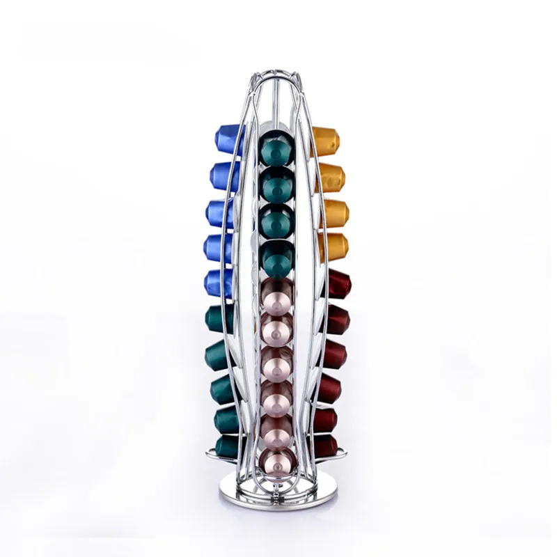 

360 Rotating 40 Capsule Coffee Pod Holder Capsules Dispensing Tower Stand Fits for Nespresso Capsule Storage Coffee Stand 2019