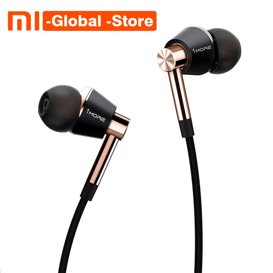 

1 MORE Triple Driver E1001 Titanium In-Ear Earphones Earbuds for iOS Android Xiaomi Phone Compatible In-line Microphone Remote