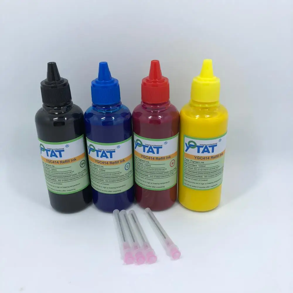

YOTAT 4*100ml Pigment ink GC-21 GC21H GC31 GC31H GC41 GC41H for Ricoh