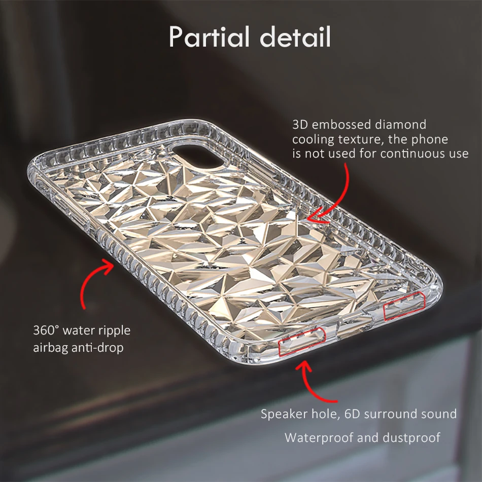 !ACCEZZ Luxury Soft 3D Phone Cases For iPhone X 10 8 7 Plus TPU Anti-Shock Back Transparent Mobile Full Protection Cover Shell (10)
