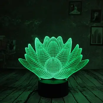 

Creative Gift Lotus 3D Night Light LED Touch Color 7 Color Gradient Kids Children Bedroom Night Light Table Lamp Birthday Gift