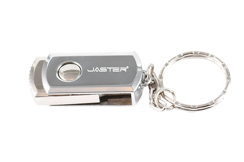 Металлический USB флеш-накопитель JASTER, Вращающаяся ручка, 4 ГБ, 8 ГБ, 16 ГБ, 32 ГБ, 64 ГБ, реальная емкость, флешка, USB карта памяти с брелоком