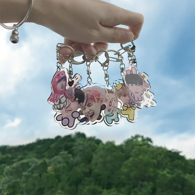 

Cute Kpop Bangtan Boys New Album MAP OF THE SOUL Acrylic jungkook keychain J-HOPE V SUGA JIN RM JIMIN Keyring