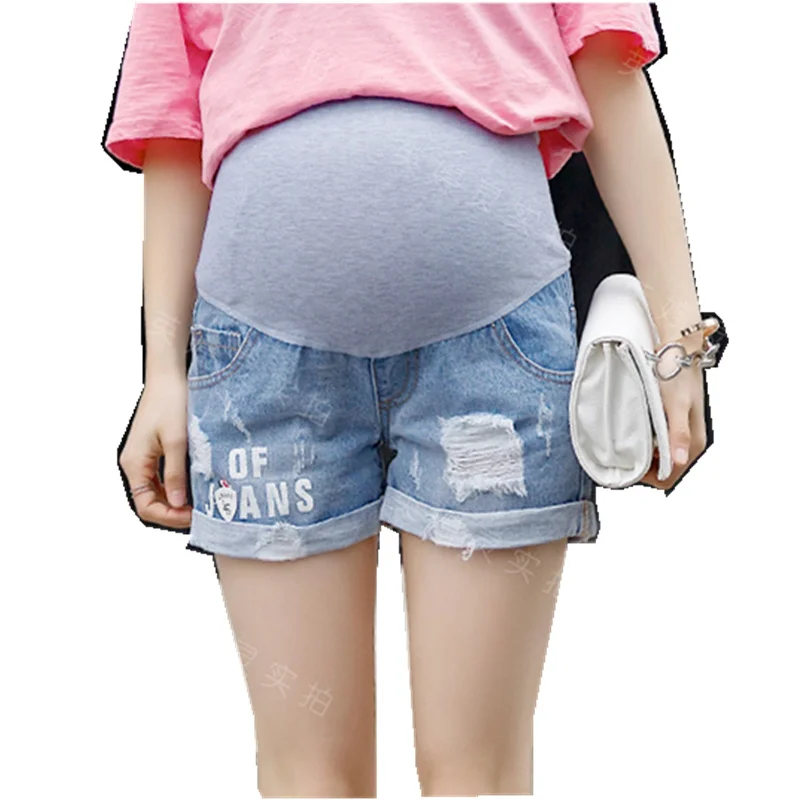 Kobeinc. джинсы с дырками для беременных летние джинсовые короткие штаны для беременных женщин Hamile Giyim повседневные шорты Уличная одежда Уход за животом