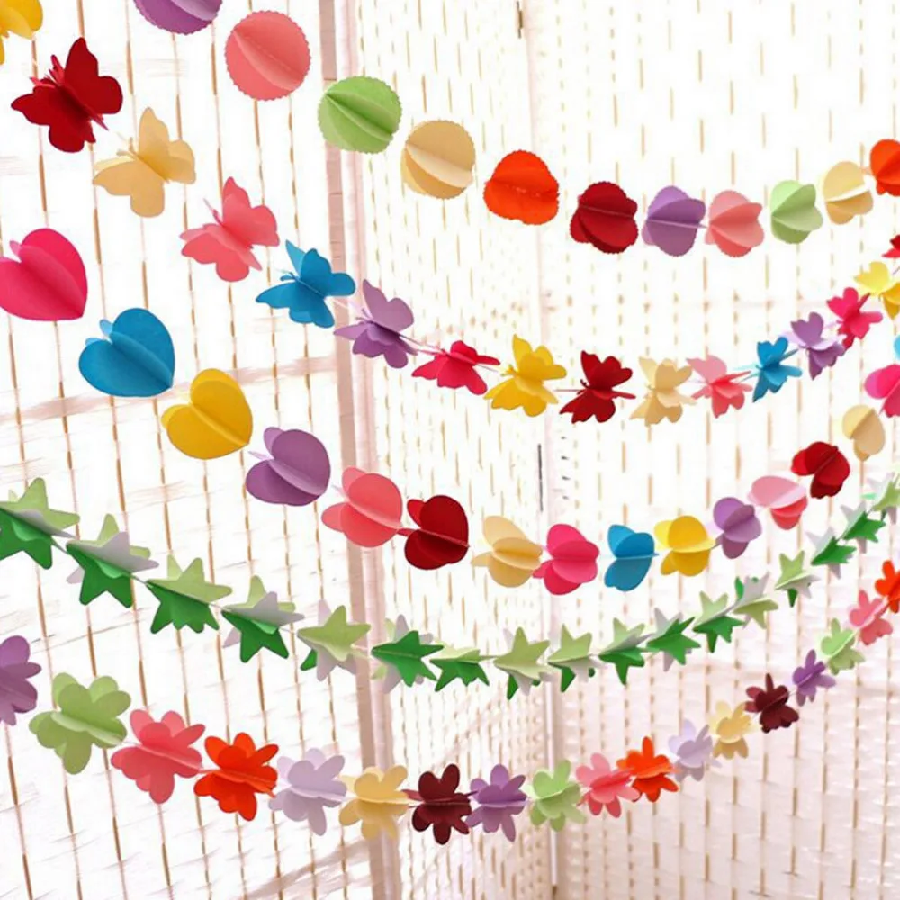 aliexpress com buy 170cm colorful star heart round flower paper flower decoration hangings