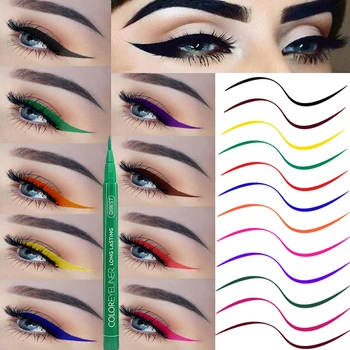 

Liquid Eyeliner Pencil Black Eyes Make up Delineador Colorful Long-Lasting Blue Red Pink Brown Green Eye Liner Pen