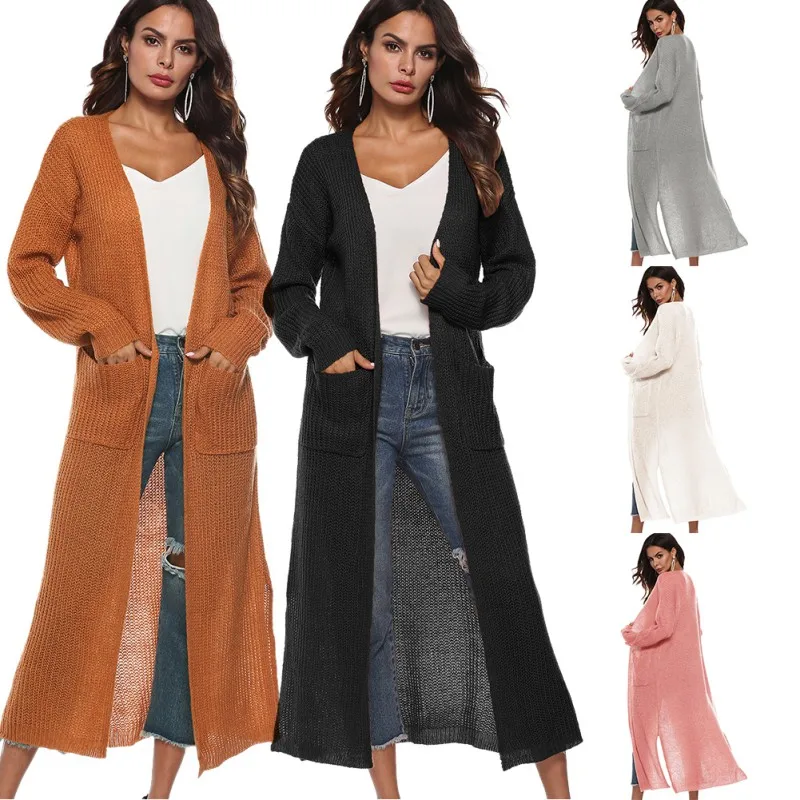 Plus Size Women's Long Cardigan Sweater with Loose Asymmetrical Hem - Thick Kimono Style Outerwear image 6