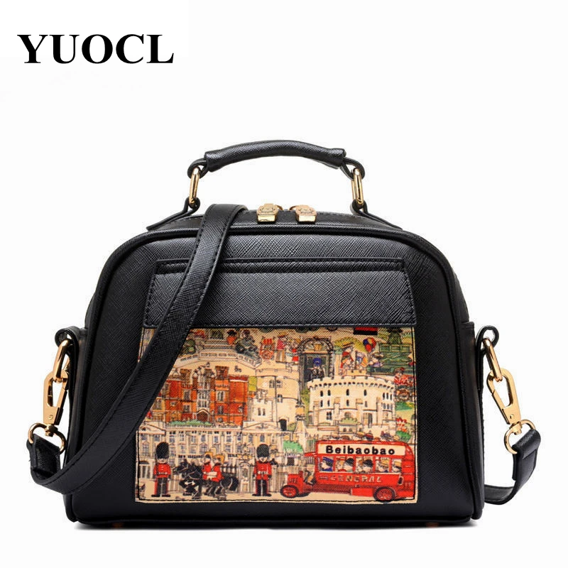 

Women Bag Handbag PU Leather Women Leather Handbag Casual Oil Picture Pattern Women Shoulder Bag Fashion Female Tote bolsas