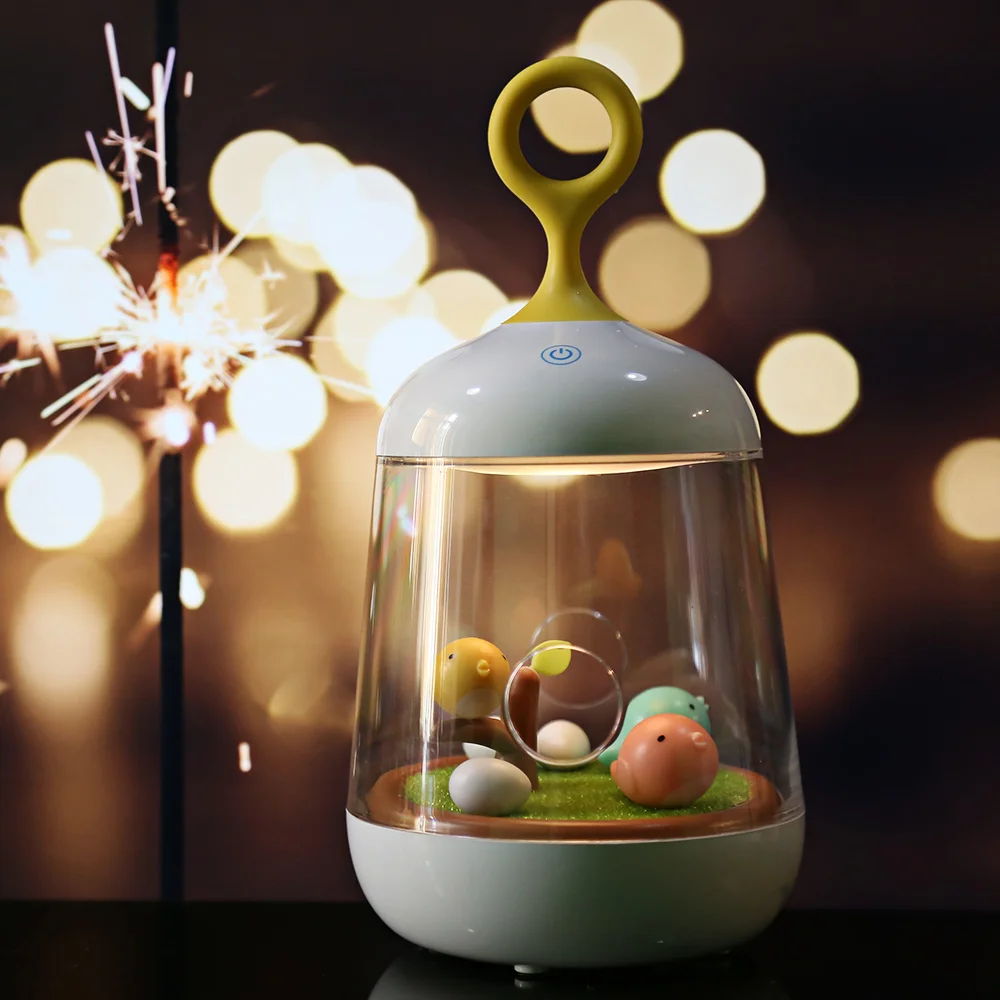 

Children Night Light Colorful LED Night Lamp Touch Sensor Dimmable Micro Landscape Music Box LED USB Rechargeable Night Light