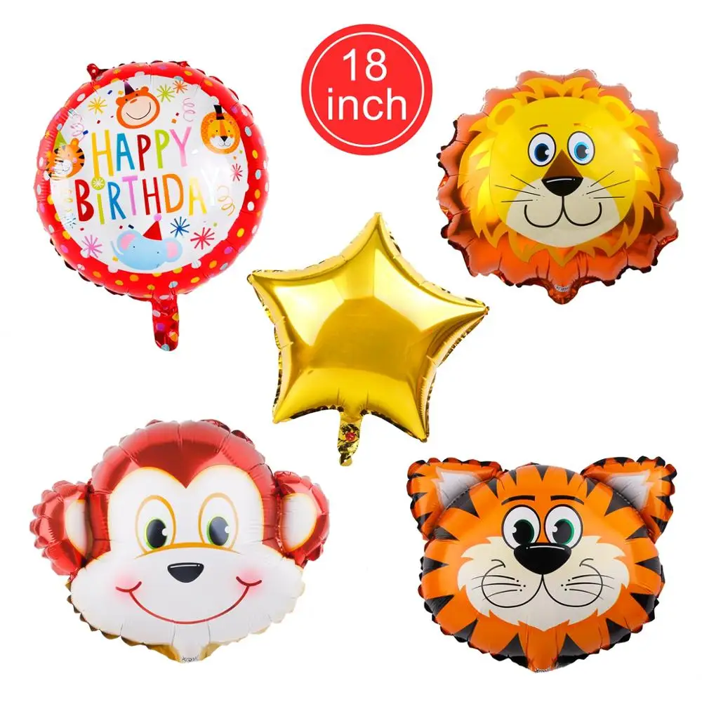QIFU латексные воздушные шарики в виде животных шары на день рождения джунгли вечерние для вечеринки в стиле сафари балуны джунгли животные День Рождения украшения для детей