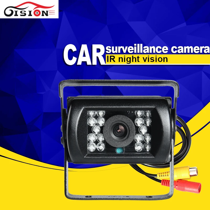 

Free Shipping 120 Wide Angle Waterproof Car Rearview Camera Metal Parking Camera RCA Cable IR Rear View Reverse Camera