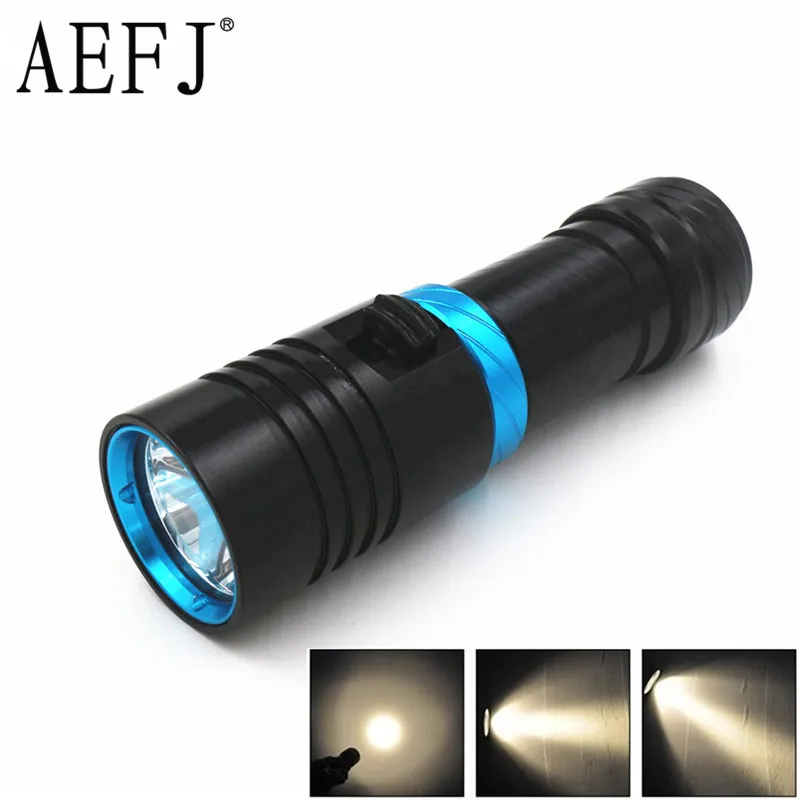 US $10.79 Yellow Light Waterproof IPX8 Underwater 80M Diving Diver Flashlight Torch XML2 LED White Light Lamp