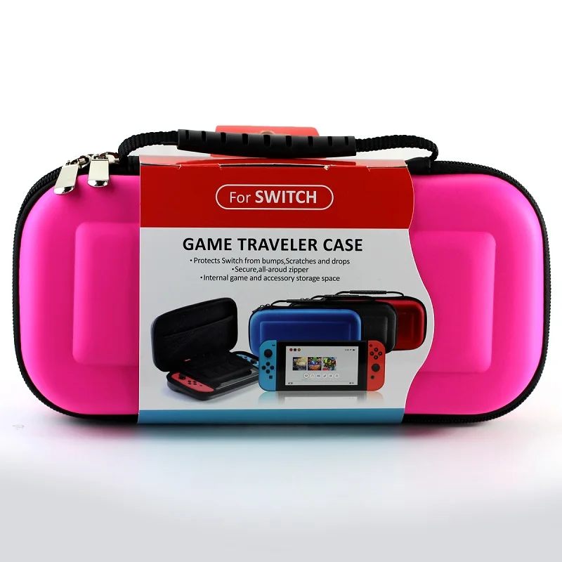 Жесткий EVA дорожный портативный кейс защитный чехол для игрового плеера сумка для хранения на молнии для консоли nintendo Switch - Цвет: Розовый