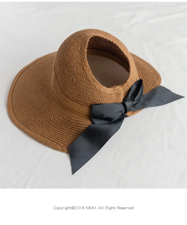 2018 летние женские пляжные шляпы складной полиэстер Floppy Защита от солнца шапки повседневное дамы сомбрерос бантом шляпа Дамы