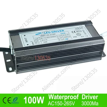 

100W AC150-265V led Driver Waterproof Constant Current LED Lighting Transformers Driver 10W led Ball Power Supply free ship
