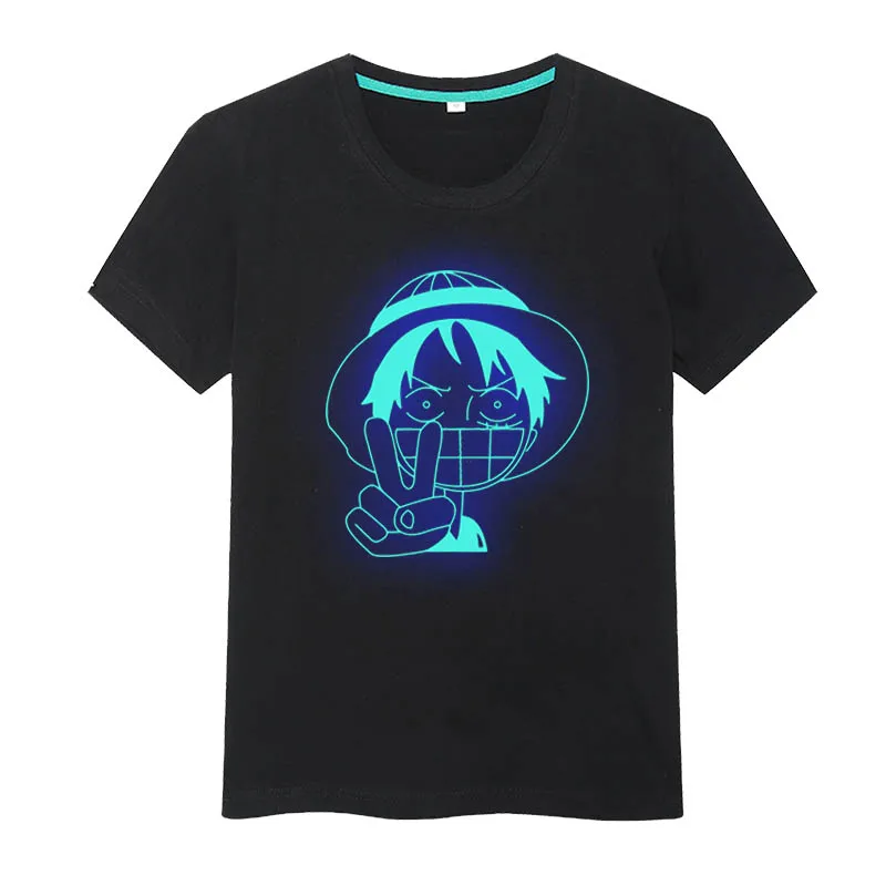 Coshome One Piece Luffy Zoro Luminous T shirt Cosplay Costumes Men Women Short Sleeves T-shirts Summer Tops Tees (11)
