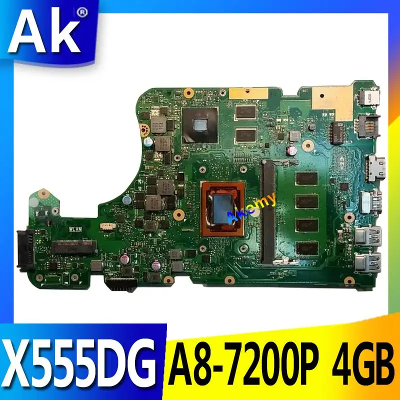 AK X555DG X555YI материнская плата для ноутбука ASUS X555D A555D X555DG X555Y K555D материнская плата A8-7200P 4 Гб Оперативная память