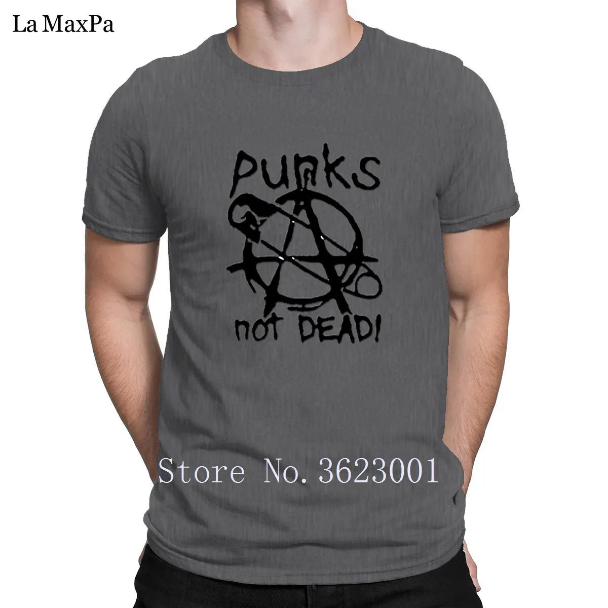Новое поступление, креативная Мужская футболка с надписью Punks Not Dead, Мужская футболка унисекс, Мужская футболка с надписью, хлопок, высокое качество - Цвет: Dark Gray
