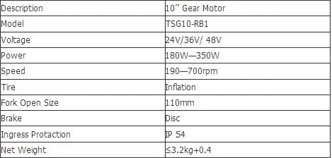 10inch gear motor
