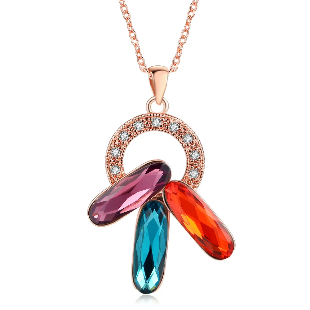 ZHOUYANG ZYN073 волшебное ожерелье цвета розового золота модные ювелирные изделия без никеля кулон кристалл