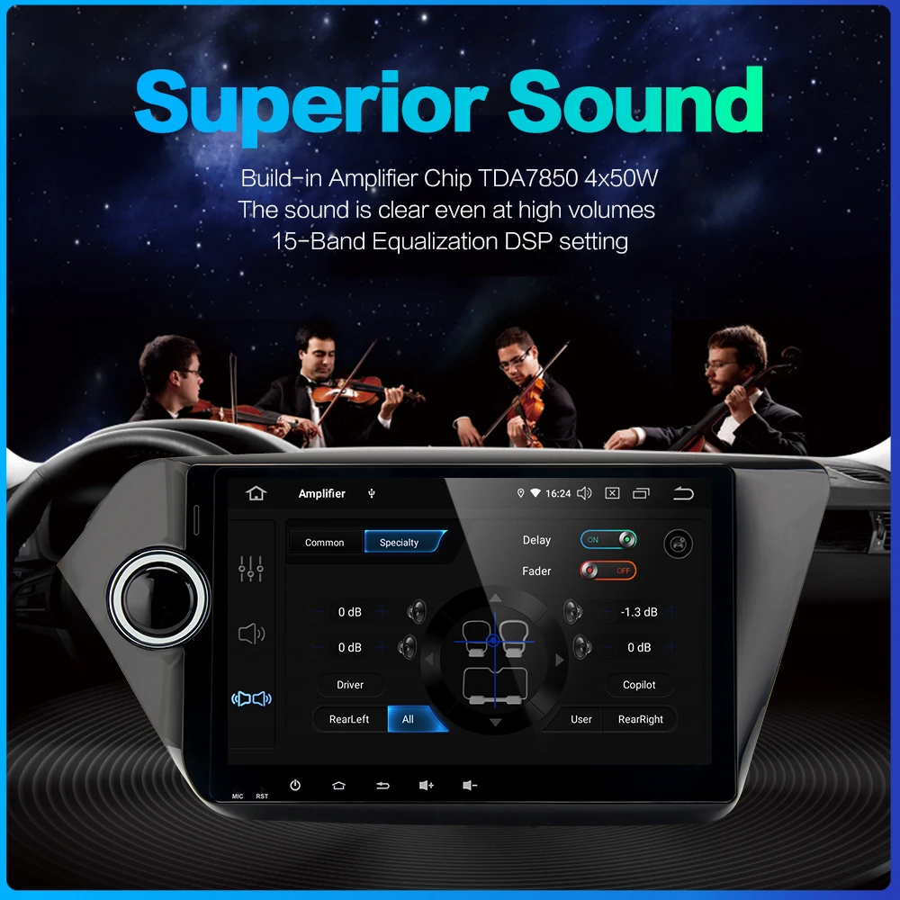 Discount Dasaita 9" IPS Car Android 9.0 2 Din Radio GPS for KIA K2 Rio 2012-2016 Bluetooth DSP Car Audio 64GB ROM 4