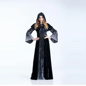 

Halloween Witch Costume For Women Adult Sexy Magic Girl Cosplay Black Dress Festival Party Wear Role Playing Female Fancy Dress