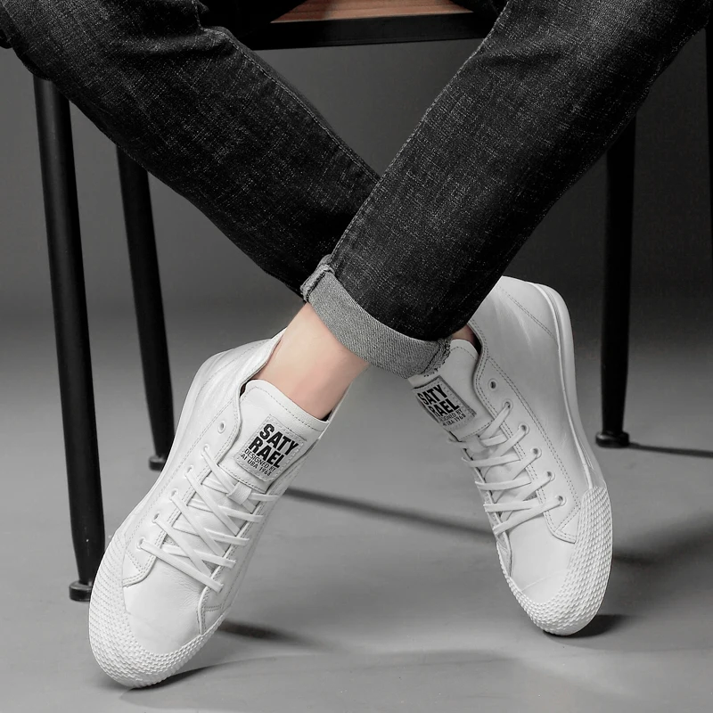 Hip Sapatos Inverno Dos Black 2018 Couro Branco Cotton Outono Genuínas Homem Preto Boot Homens black Add Para New Season white Hop De Botas Lace Season Neve Ankle Cotton up Four Trabalho white Vaca EwxX6XnZqW