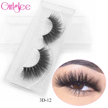 

Cheap False Eyelashes Extension Real 3D Mink Fluffy Lashes Thick Long Lashes 100% Hand Made Real Mink Silk Lashes Girlglee