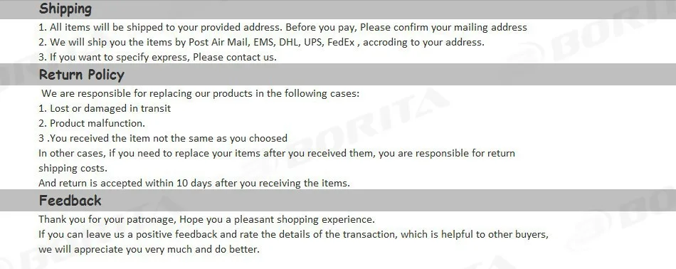 shipping&feedback
