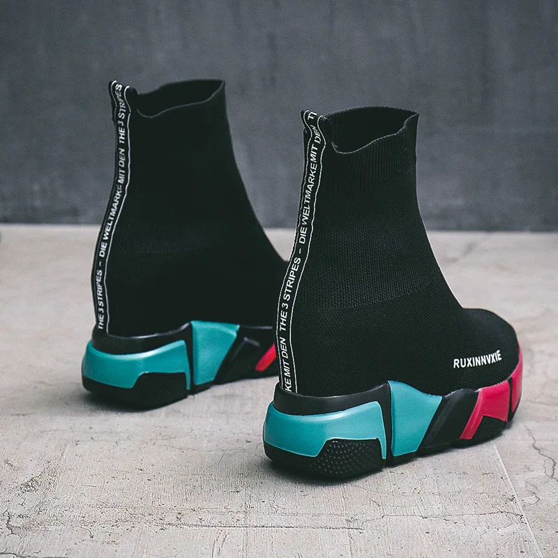 Tanie SWYIVY skarpety buty kobieta Hided Wedge platforma kobiece obuwie 2018 jesień nowy Wedge Lady Knitting krótkie botki platforma